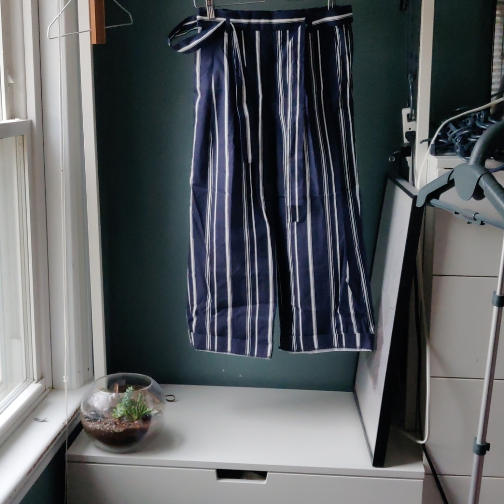 j crew wide poplin cropped pull on pants